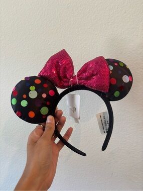 🎀 Disney Parks Minnie Mouse Confetti Sequin Ears – New With Tags